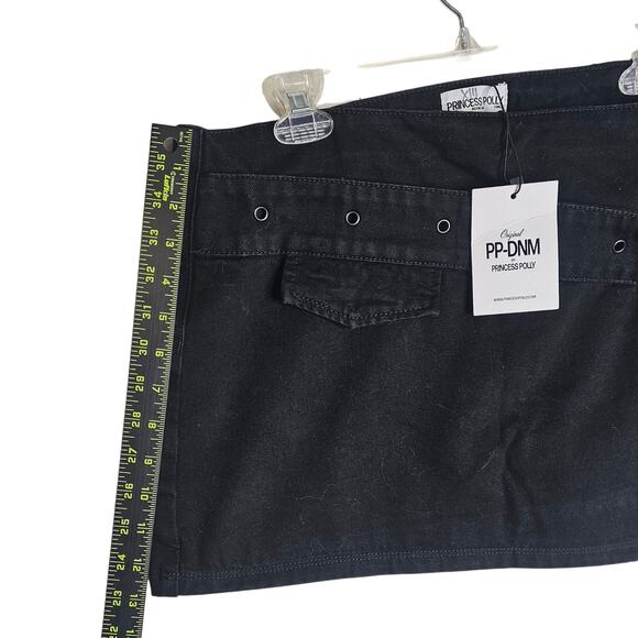 Princess Polly Sz10 NWT SuperShort black JeanSkirts with Wide Belt Sexy Stunning - Picture 7 of 16